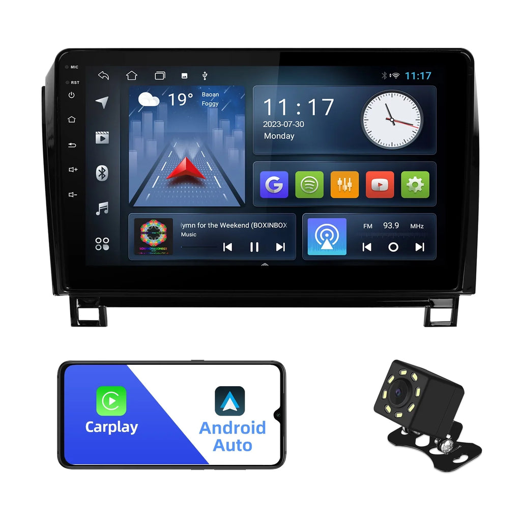 Car Camera Navi Car GPS & Double Radio Backup Touchscreen Screen Tundra Support 10 2008-2018 IPS with inches Android 2007-2013 Carplay 10.1 2+32G & Auto Stereo Android Sequoia for FM Din BT Toyota