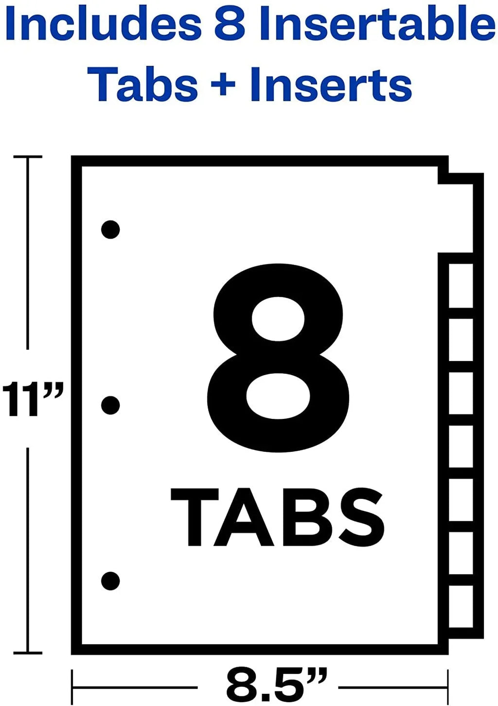 Plastic of Big Tab 8 Multicolor Avery Insertable 24 Tabs, Sets Case 11901 Pack Dividers,
