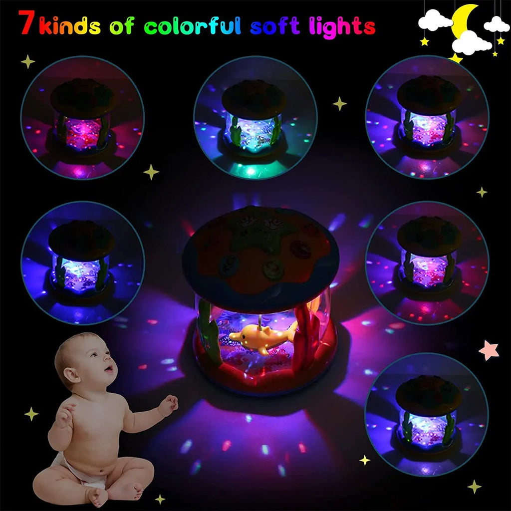 Musical Girls for 2 Toys Baby Up Light Ocean Year Baby Toddlers Crawling Old Toys Time for Infant 1 Learning Months, 6-12 Tummy Boys Gifts Toys Months 3 Toys Projector 12-24