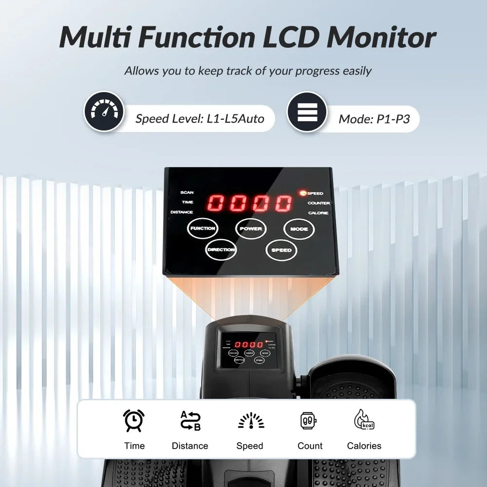 with Motorized Teens Machne Elliptical Quiet Adults Under While Pedal Portable Exerciser & Control, Sitting for Desk Seniors Leg Remote Exerciser