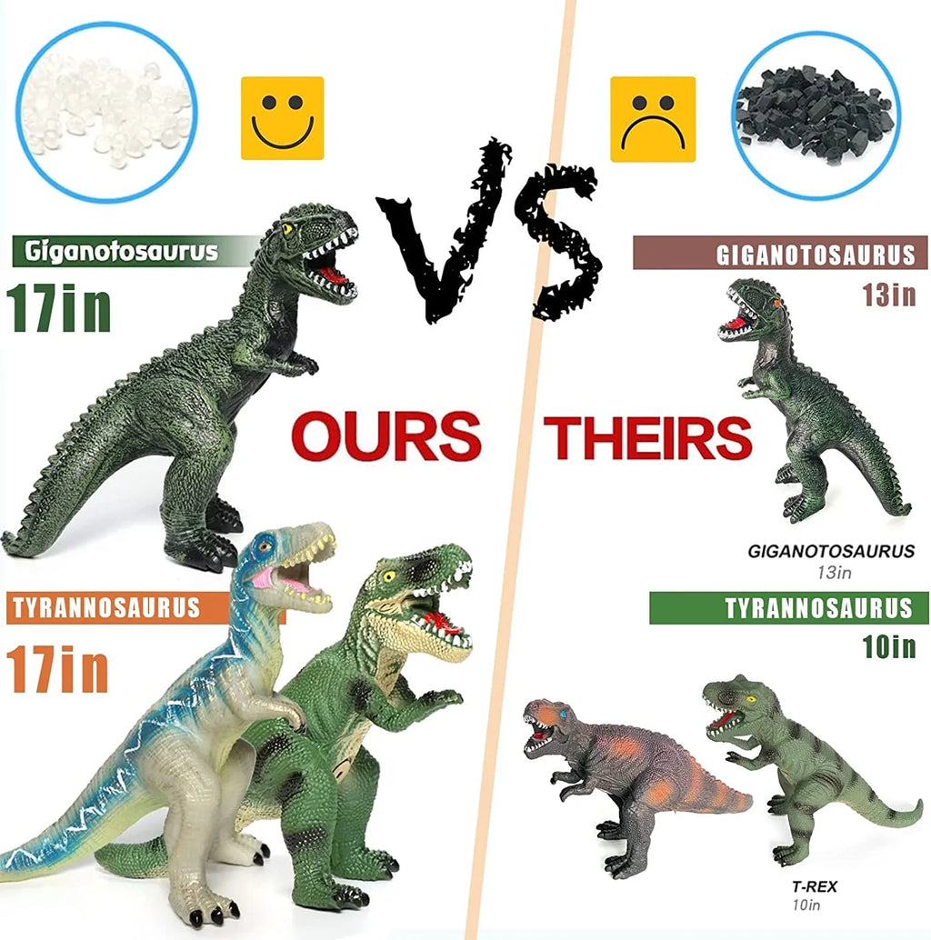 6 Inches Velociraptor Toys for Piece Lovers Favors, 13-17 Dinosaur Dinosaur Set and for T-Rex, Soft Large - Party Toddlers, Blue Dinosaur Toys Kids Gifts Perfect Birthday Jumbo Dinosaur