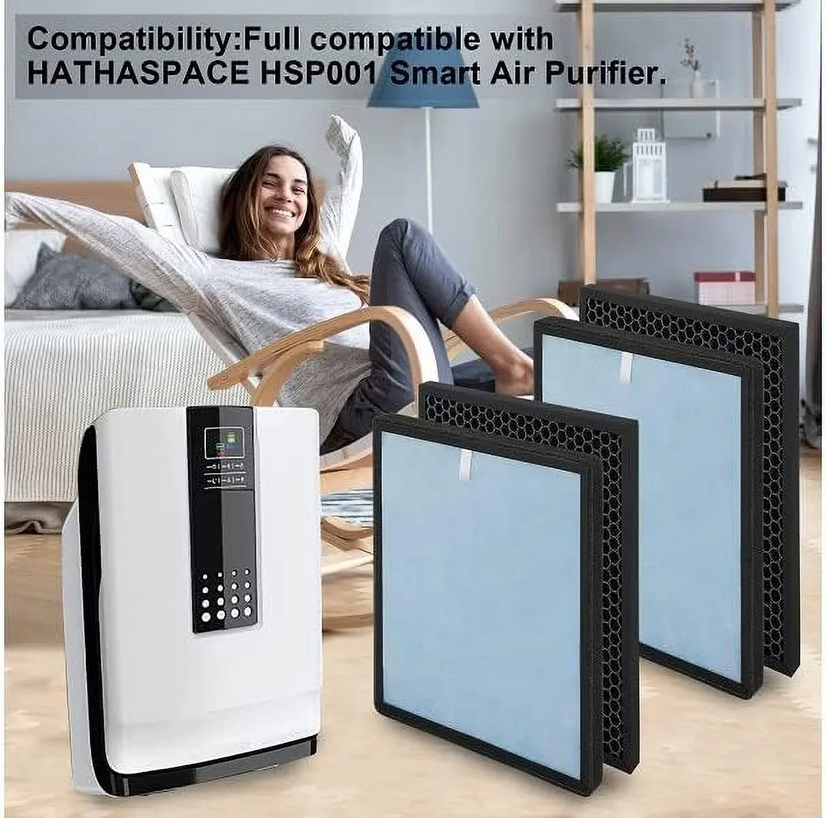 Filter H13 Air Compatible with RP-AP001S/ Part&Accessories Purifier Air Purifier RP-AP002,Home Replacement RP-AP001/ Renpho True HEPA