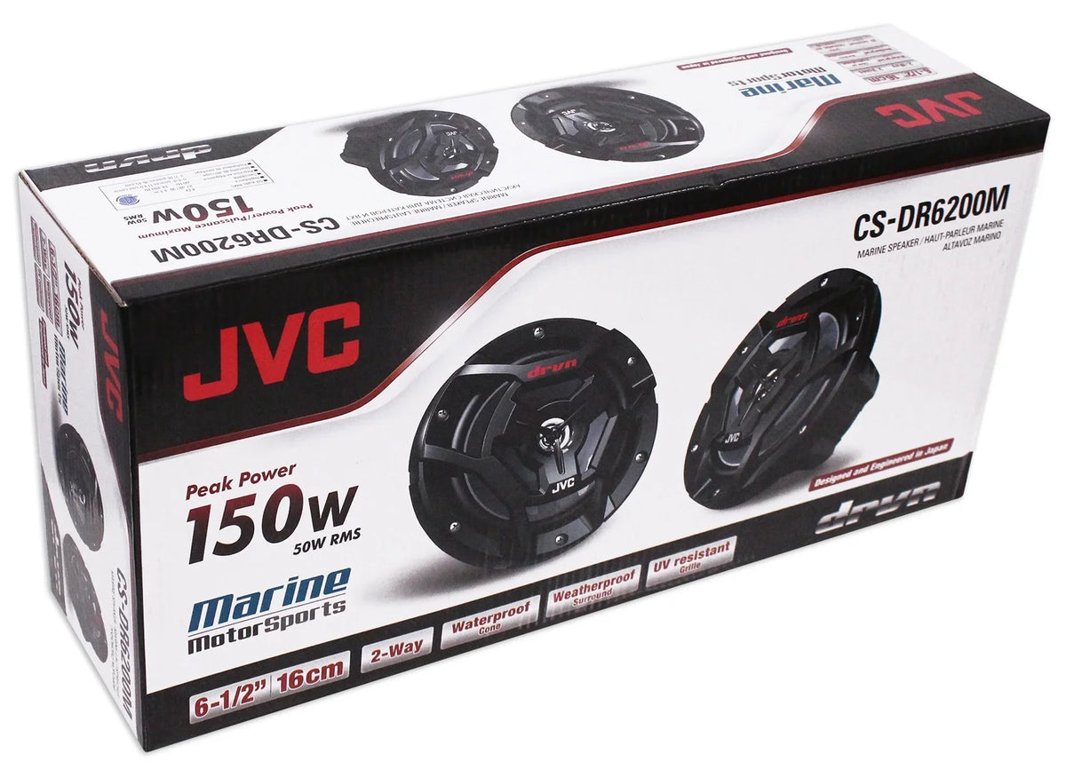 RZR 2014-2017 for Polaris 1000/900S/Turbo Speakers+Pods+2-Ch 6.5" Amp JVC
