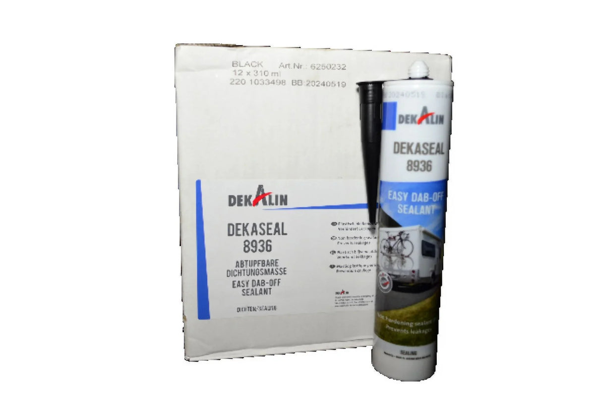Dekaseal Plastic-Elastic 310ml Pack 8936 DEKALIN Adhesive Cartridge Black Sealant / 2