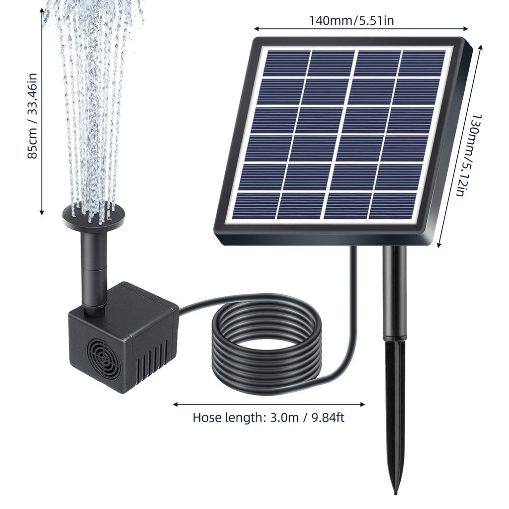 Pond/pool/fish And Arealer Stakes 9.84ft Solar Pond Nozzles Solar Pump Fountain,Stakes 160l/hRate Powered Water Water Powered 9.84ft 8 Water PumpHuiop Powered Pipe Pond Nozzles And Solar