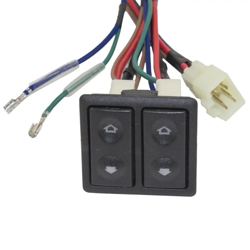 Window Rocker 2-Door Brock Compatible Van Design Switch Bezels, Universal Pickup Car Switch Power Harness Kit Replacement with & Truck with SUV Wiring