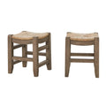 Wood Stools Alaterre of Set 18"H Rush with Two Newport Seats