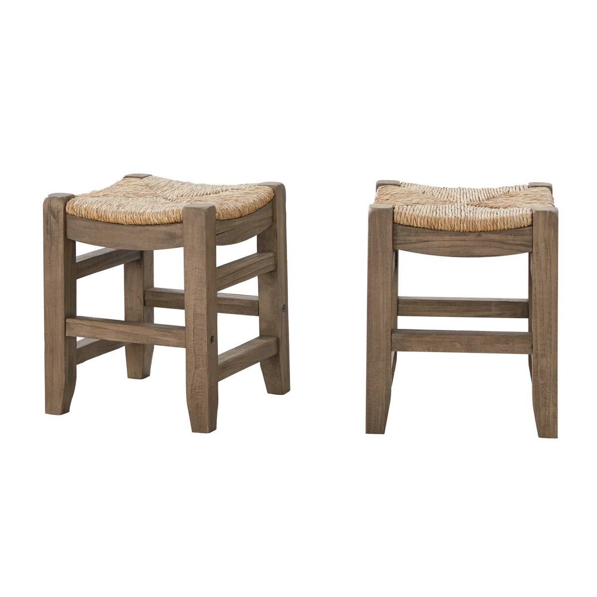 Wood Stools Alaterre of Set 18"H Rush with Two Newport Seats