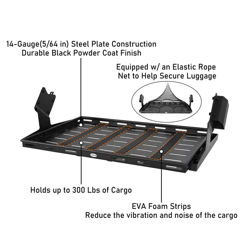 Road Box Ford Hooke Luggage Fit Rear 2021-2023 Cargo Bronco 4-Door Rack Black Basket