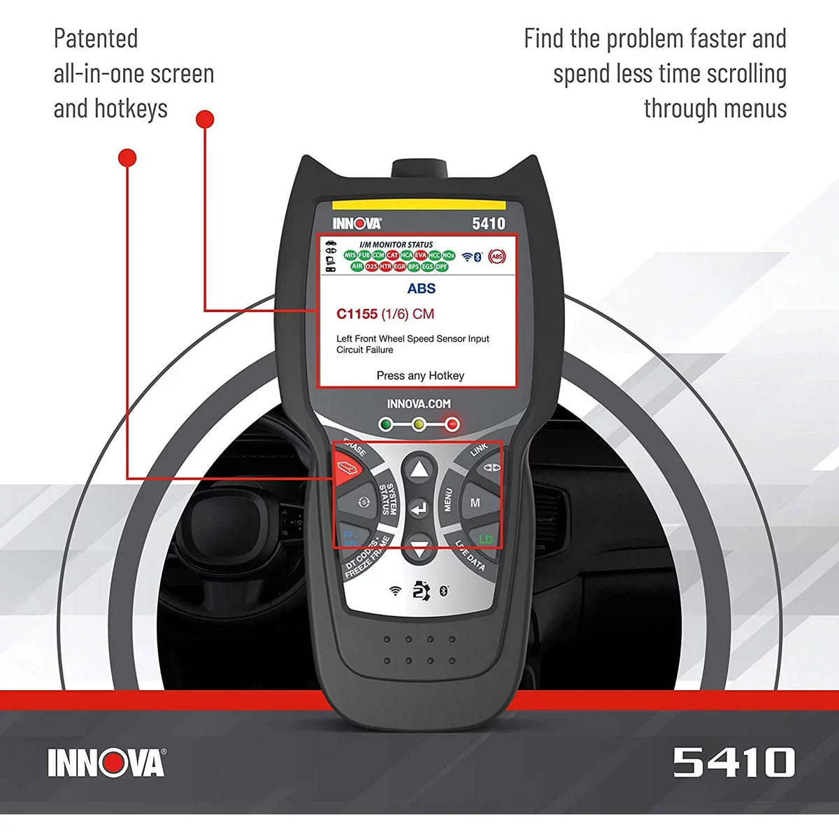 INNOVA Diagnostics Bluetooth Reader Automotive Code Tool 5410 CarScan Scanner