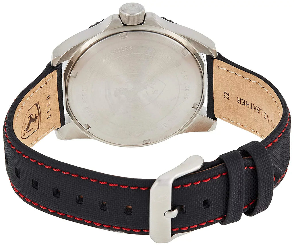 Leather XX Men's Black 46mm Watch Kers Ferrari Strap Scuderia