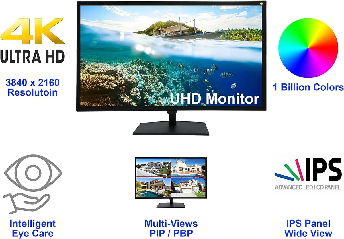 monitor 3840x2160 4K2K 4K 60Hz Supports Gaming Monitor 101AV UHD Security Display Pro Home 28" Office