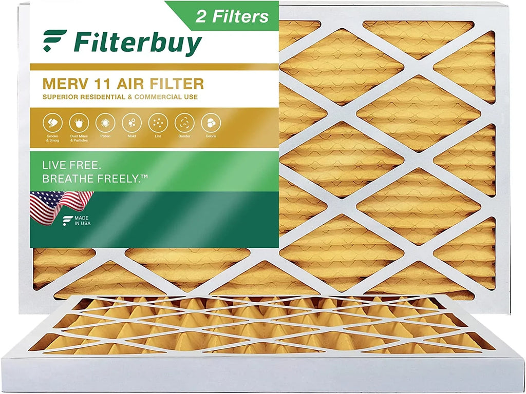 Filterbuy Filters 16x36x2 Furnace Air (2-Pack) AC Pleated 11 HVAC MERV