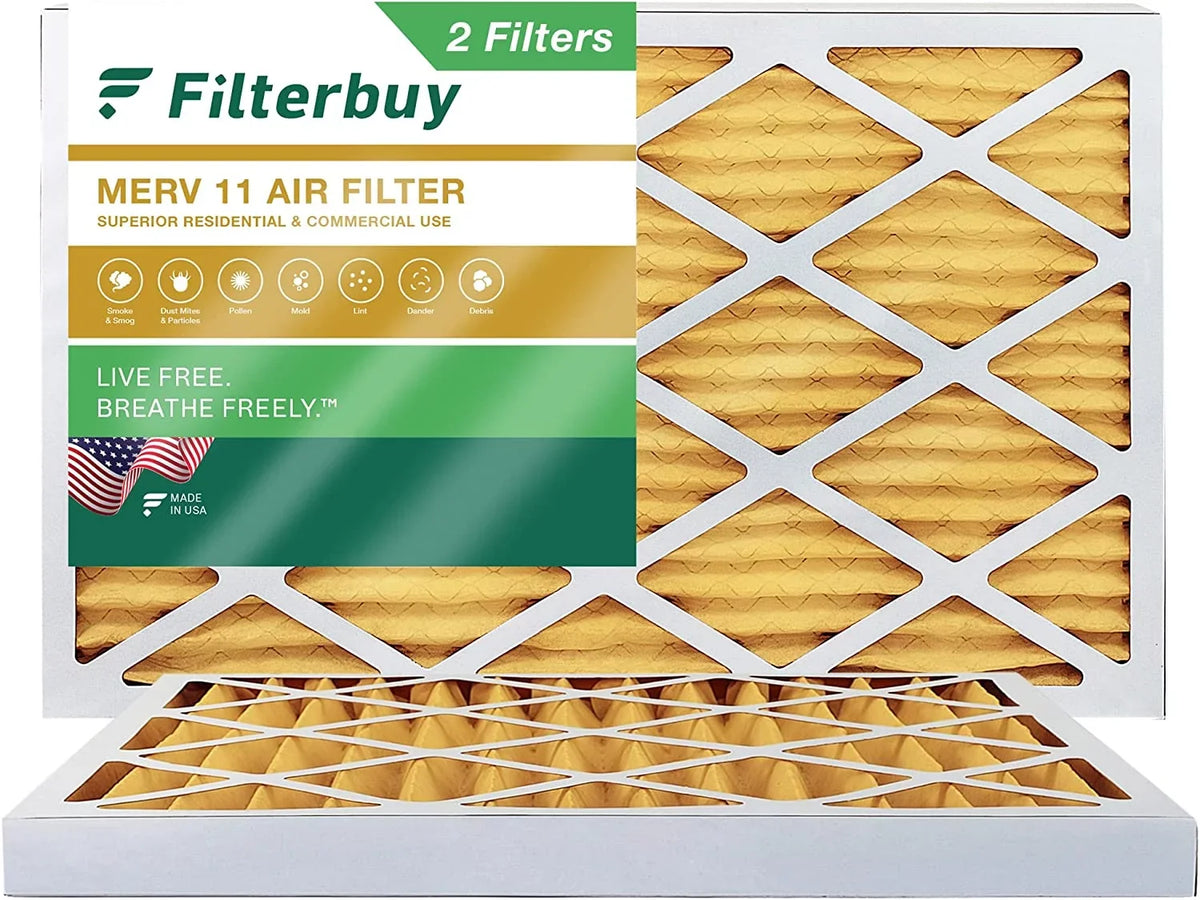 Filterbuy Filters 16x36x2 Furnace Air (2-Pack) AC Pleated 11 HVAC MERV