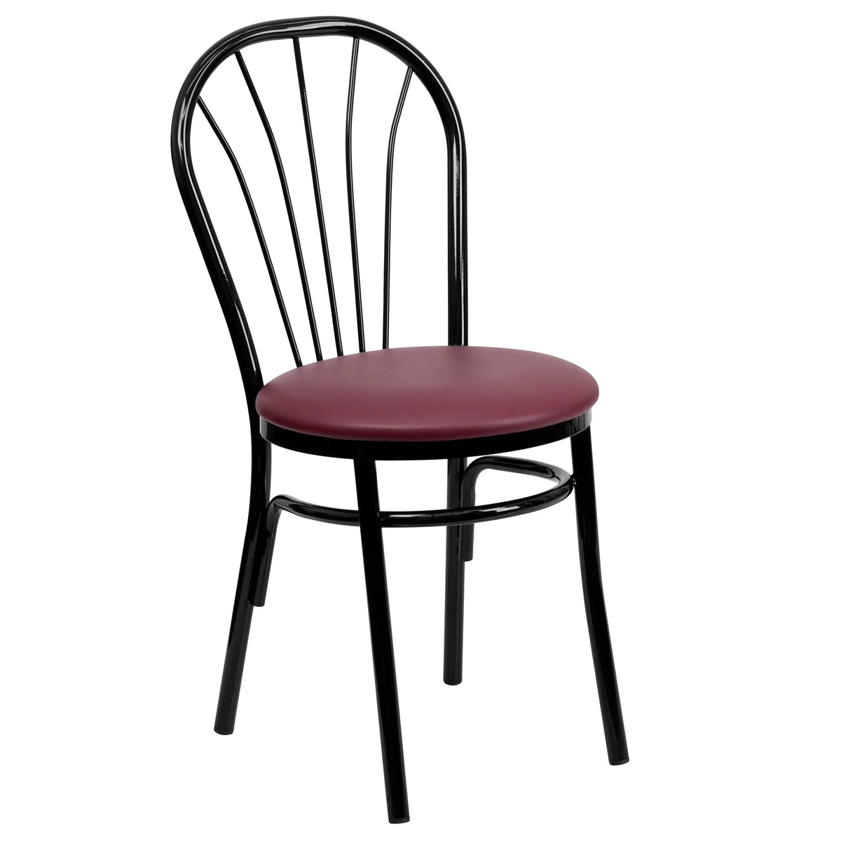 Fan Back Chair Flash - Burgundy HERCULES Series Metal Vinyl Seat Furniture