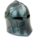 Barbuta Steel Knights Props International Helmet Larpers Helm for Costumes Crusader's Visored Medieval Green) Armory Brushed Templar | & Nagina (Army