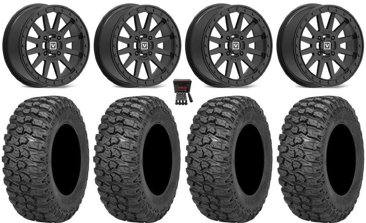 Teryx Kawasaki Beadlock Saw 30" Mule Wheels 2.0 V05 14" Trail Tires Black Valor