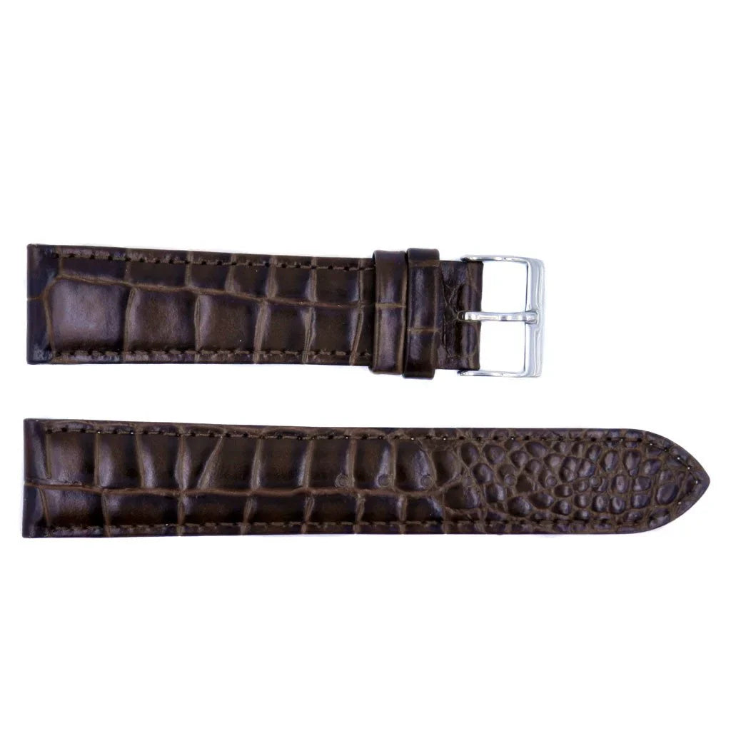 Euro Handmade Strap Leather Brown Grain 18mm Collection Watch Alligator
