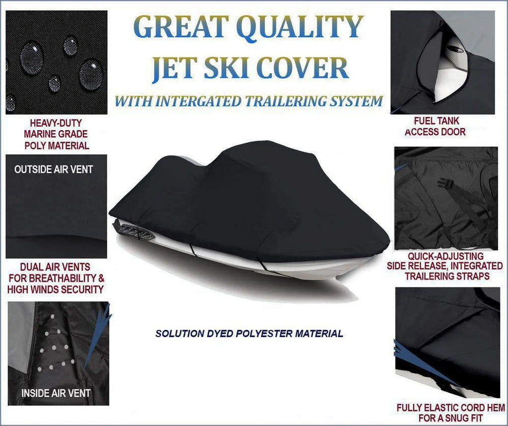 800R Cover for for 2 DENIER Yamaha 2002 Ski Wave 2004 BLACK Cover GP 2001 Runner 2003 Seater 600 Jet JetSki Compatible Compatible 2005 PWC