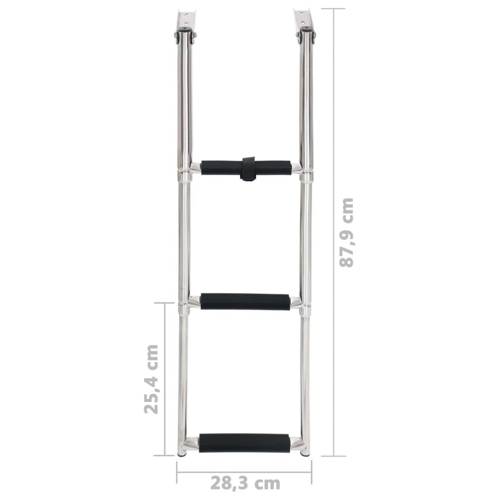 3 Ladder and Platform Ladder for Boat Dcenta Non-Slip Mounting Pool, Steel Stainless Telescopic Swimming Boarding Folding