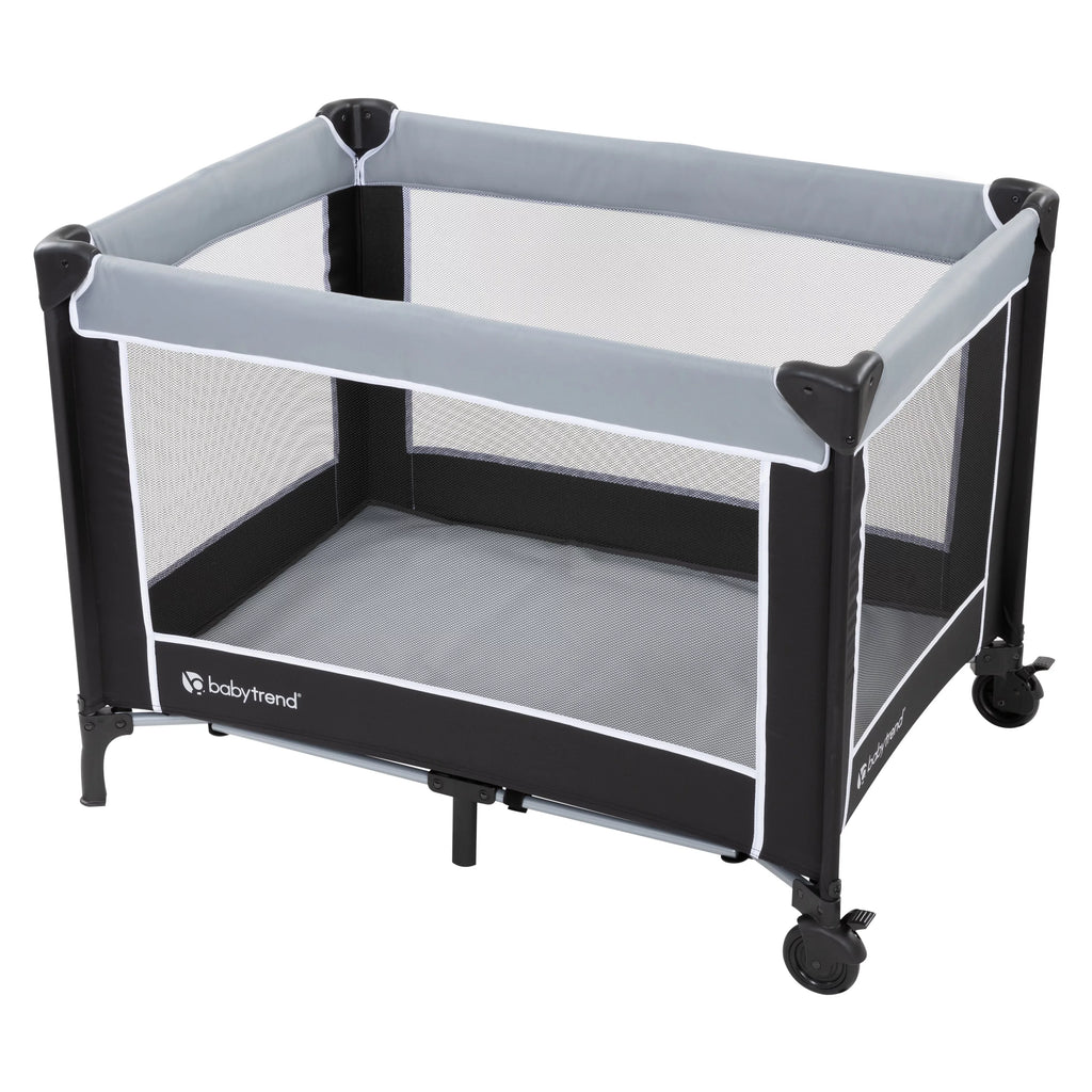 Portable Flat Baby Bassinet Trend Playard with Unisex Grey, – Twinkle