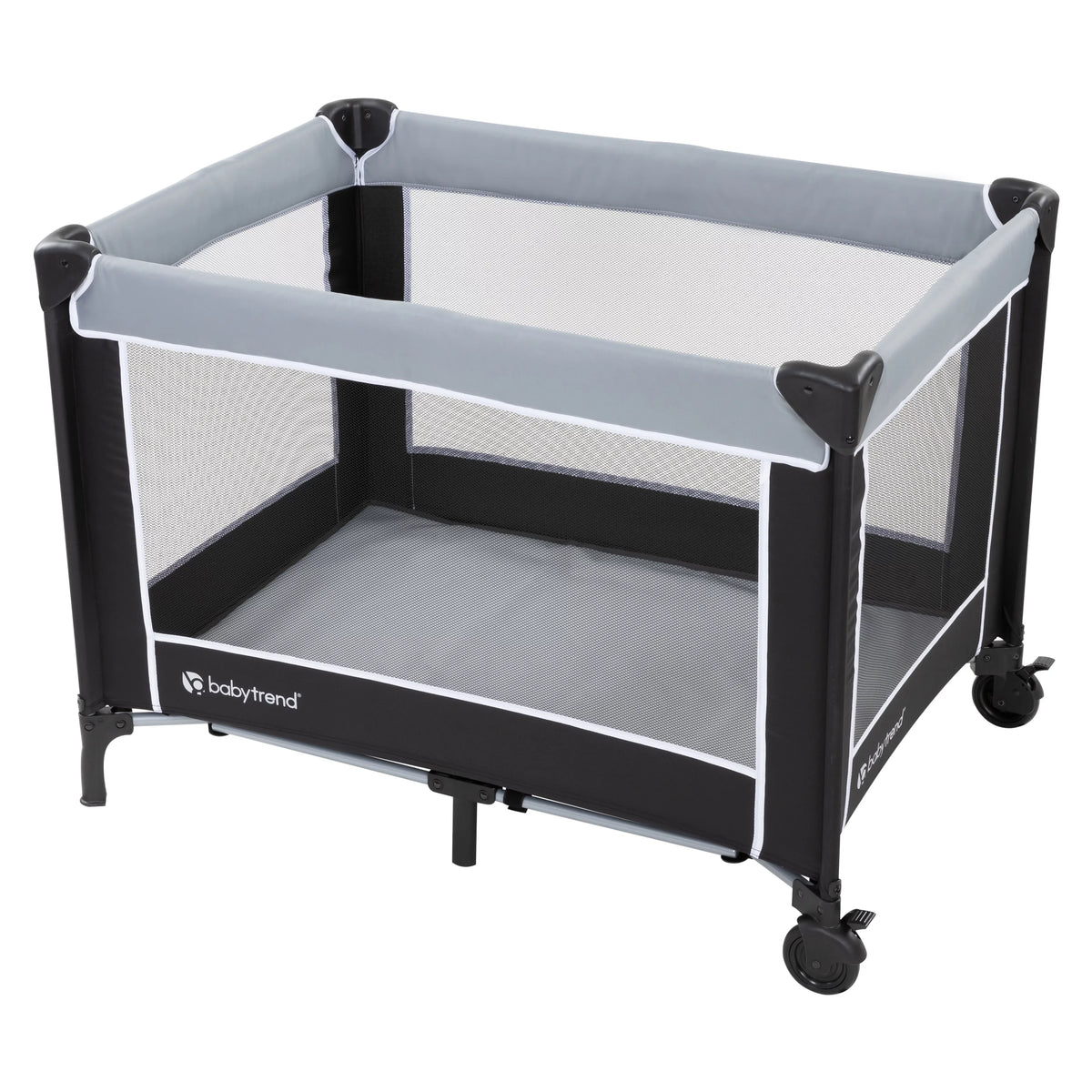 Portable Flat Baby Bassinet Trend Playard with Unisex Grey, – Twinkle