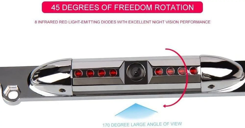 Car CAR8000 CMR2720 CAR710 Camera 170° CAR910W Vision Waterproof Compatible Rear CDR7011 License CAR910X HD Angle Frame CAR710X CAR110W View CM901MIR Plate with CAM125 Backup Radio Night Jensen