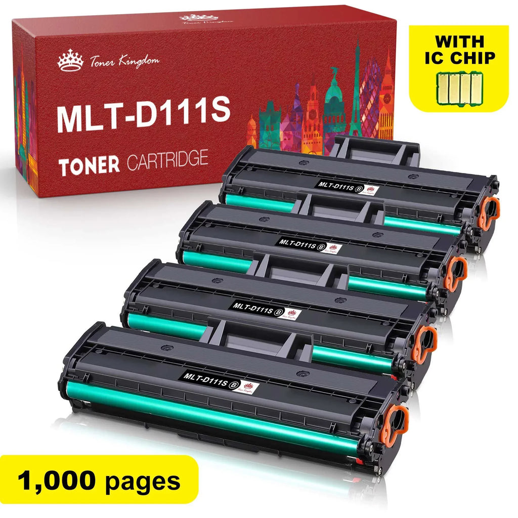 M2024 MLT-D111S M2070FW for Yield 111S M2026W High Cartridge (Black) M2022W Samsung Toner SLM2020W Printer 4-Pack Compatible MLT-D111S Xpress