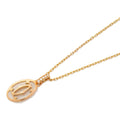 K18PG(Rose (Good) double Clear Clear Necklace Pre-Owned Gold) Necklace CARTIER diamond Logo