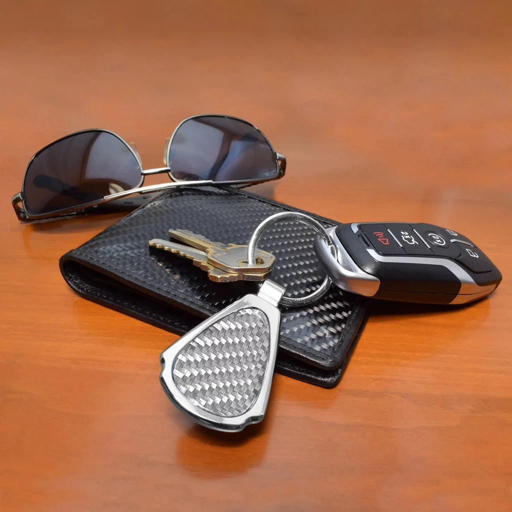 Chrome Dome Image for Licensed Carbon Chain, Metal Teardrop Key Real Silver Fiber Cadillac Official iPick XT4