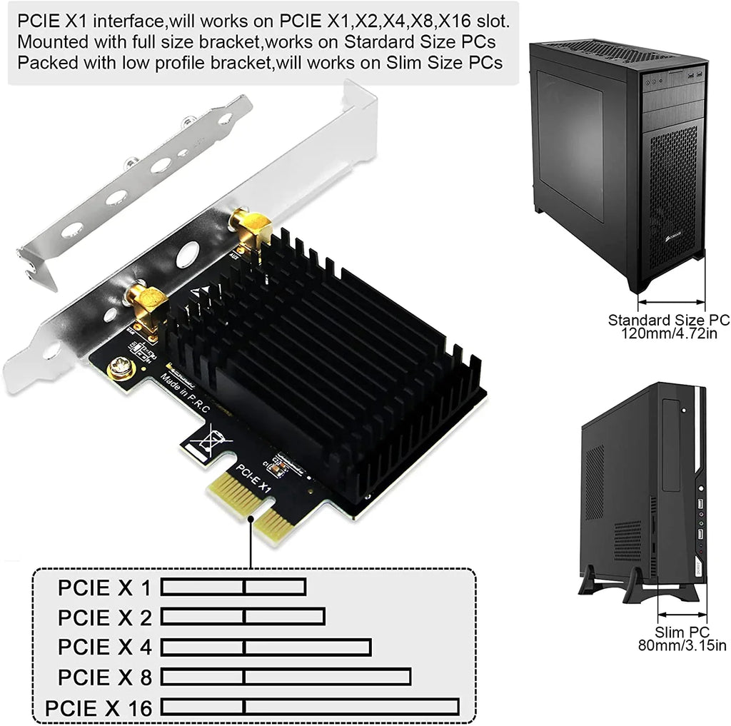5GHz AC 867Mbps Windows Server 8 Wireless and Technology Dual Beamformee,MU-MIMO 10 2.4GHz 8.1 7 Express (32/64bit) WiFi Desktop Band PCs-TX 1200Mbps PCI 300Mbps Heatsink Card for