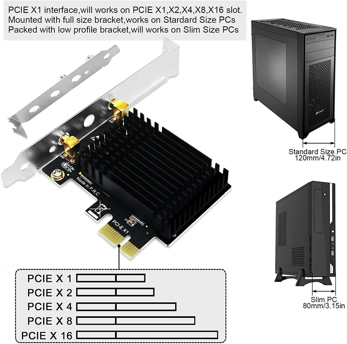 5GHz AC 867Mbps Windows Server 8 Wireless and Technology Dual Beamformee,MU-MIMO 10 2.4GHz 8.1 7 Express (32/64bit) WiFi Desktop Band PCs-TX 1200Mbps PCI 300Mbps Heatsink Card for