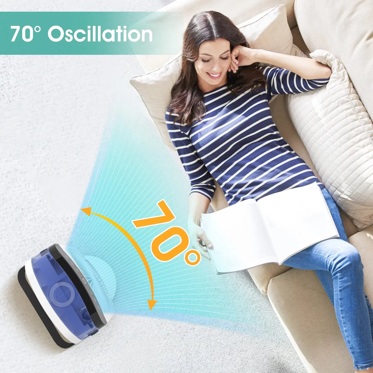 Air 4 Speeds,Oscillation/Humidifier/Timing Fan Function, Office Portable Camping Cooling With Room Personal Desktop Light Cooler Conditioner,Mini Small Led With For Evaporative Air