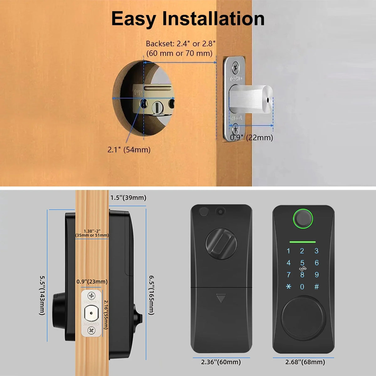Remote Door Remote Deadbolt Lock Huiop Intelligent Lock/2 Door Keyless Lock,With App Remote Pad Lock Pad Door Siuke Keypad Lock/5-in-1 Less With Set Deadbolt Keyless Lock/5-in-1