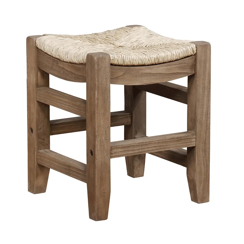 Wood Stools Alaterre of Set 18"H Rush with Two Newport Seats