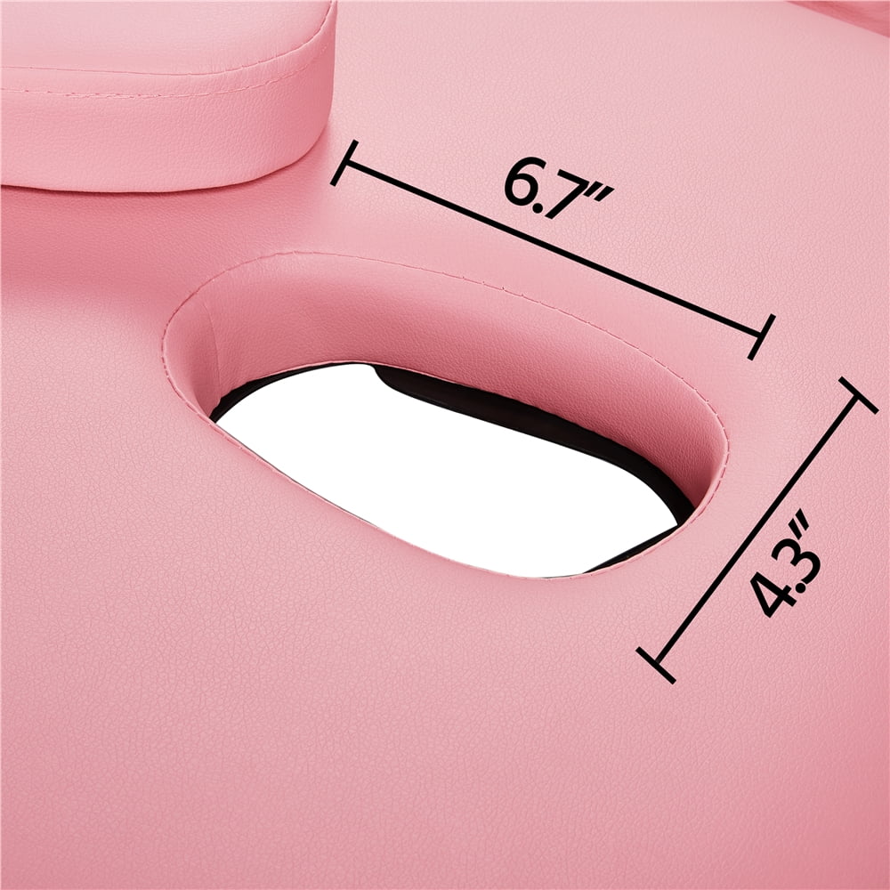Backrest/Headrest/Armrest/Hand Massage Portable Alloy Salon Table Massage Spa 84'' with 3-Fold Bed, Massage Adjustable Pink Bed Yaheetech Couch, Equipment, Pallet,