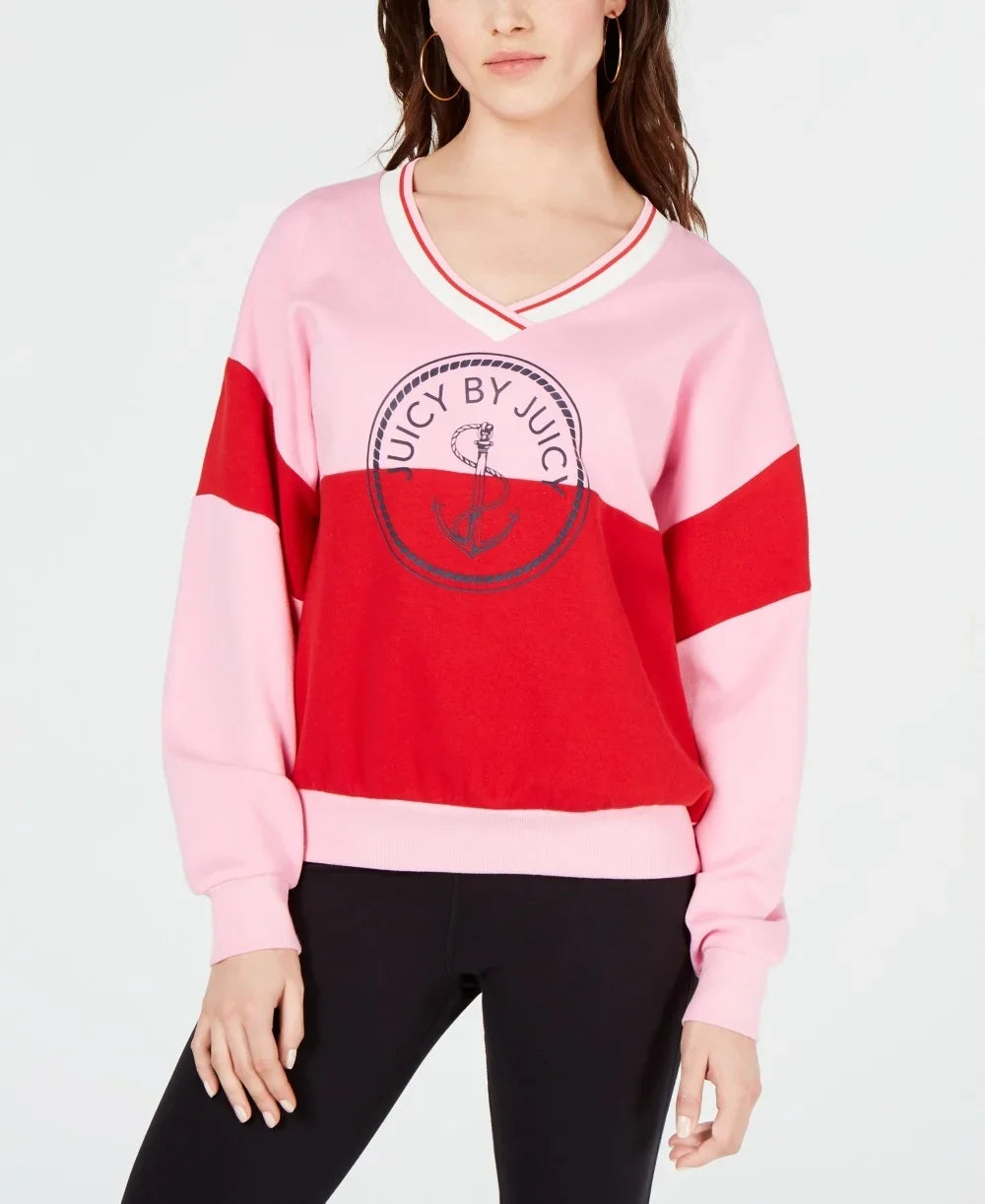 Women's Pink Couture Size Colorblocked S Sweatshirt Graphic Juicy