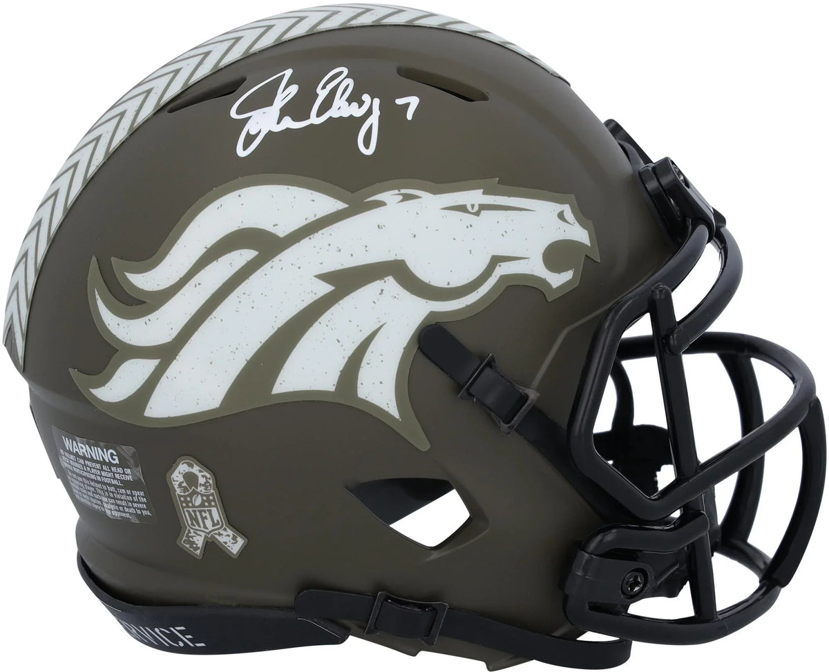 '- Fanatics Speed Denver to Authentic 2022 Service Elway Mini Certified Salute Broncos John Autographed Riddell Speed Helmet