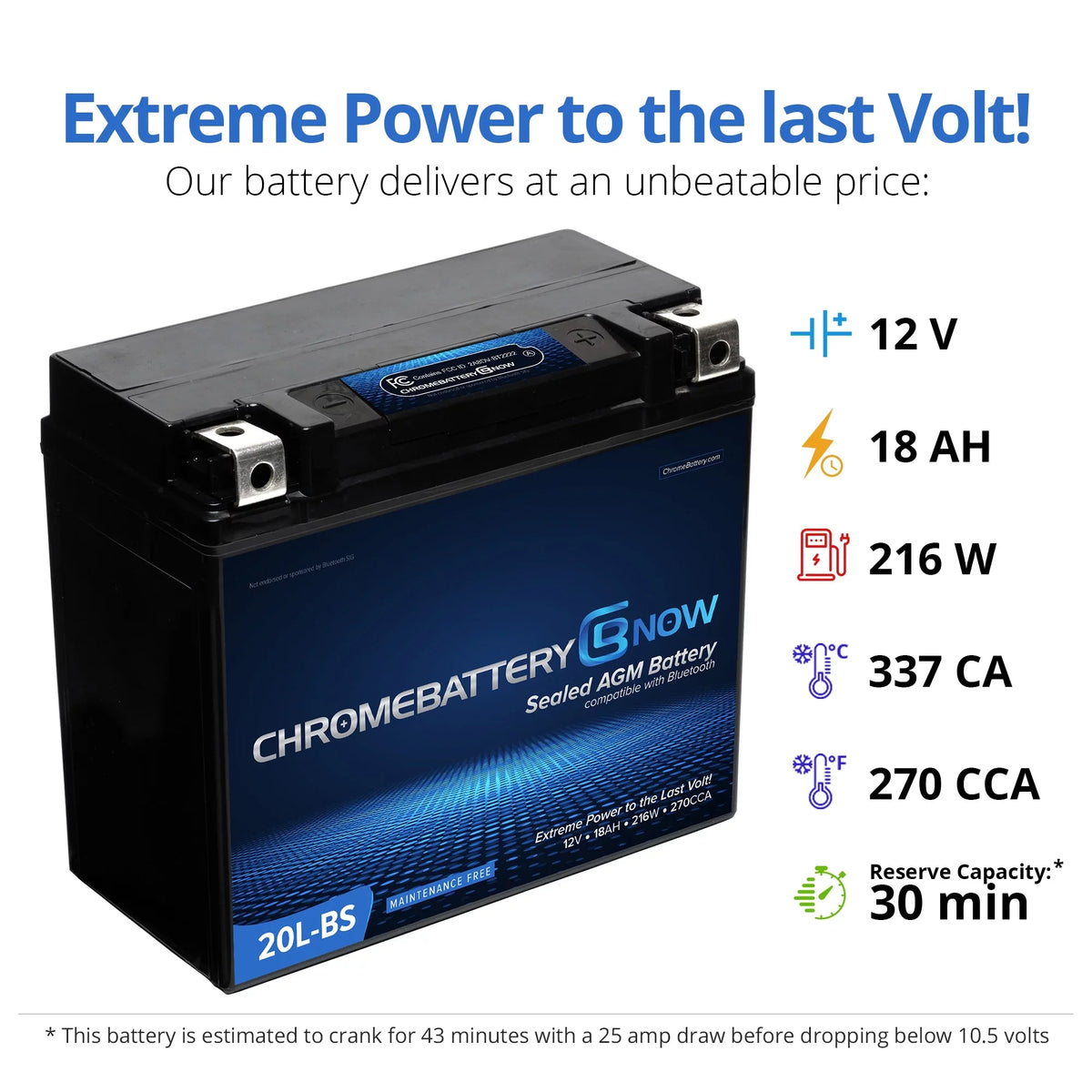 for Battery Personal - Wireless (sea-doo) Ah, Battery Volt,18 1993) Ytx20l-bs Cca) Smartphone Chrome (20l-bs Now All AGM 12 Models Years 270 Intelligent 1500 - Watercraft Brp (1988 Connectivity