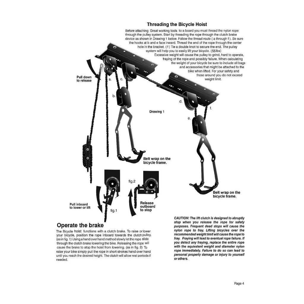 Hangers Ceiling 2 Storage, System Hoist Bike Lbs for TOOLS Mount Bike Pulley 55 Bike Garage for GREAT Set Of Storage Limit, WORKING Garage