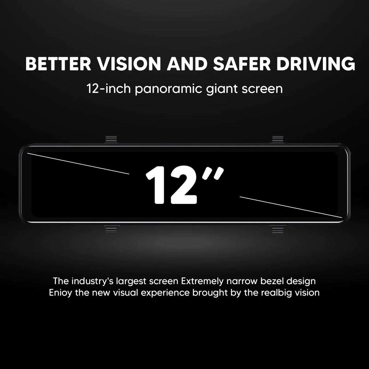 Backup Camera Reversing Mirror Dual 12" Parking Front Rear Camera 4K Night Vision, Assistance Cam Car Monitoring, and Dash Super