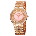 Rose-Tone Bracelet Swiss Women's Quartz Brass Crystal-Accented Watch