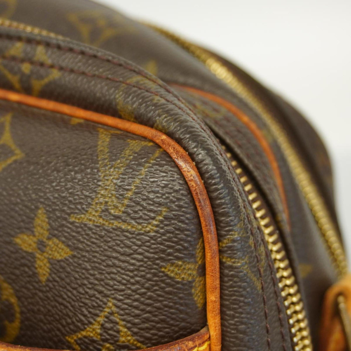 Louis (Good) PM Monogram Brown Reporter Bag Pre-Owned Ladies M45254 Vuitton Shoulder
