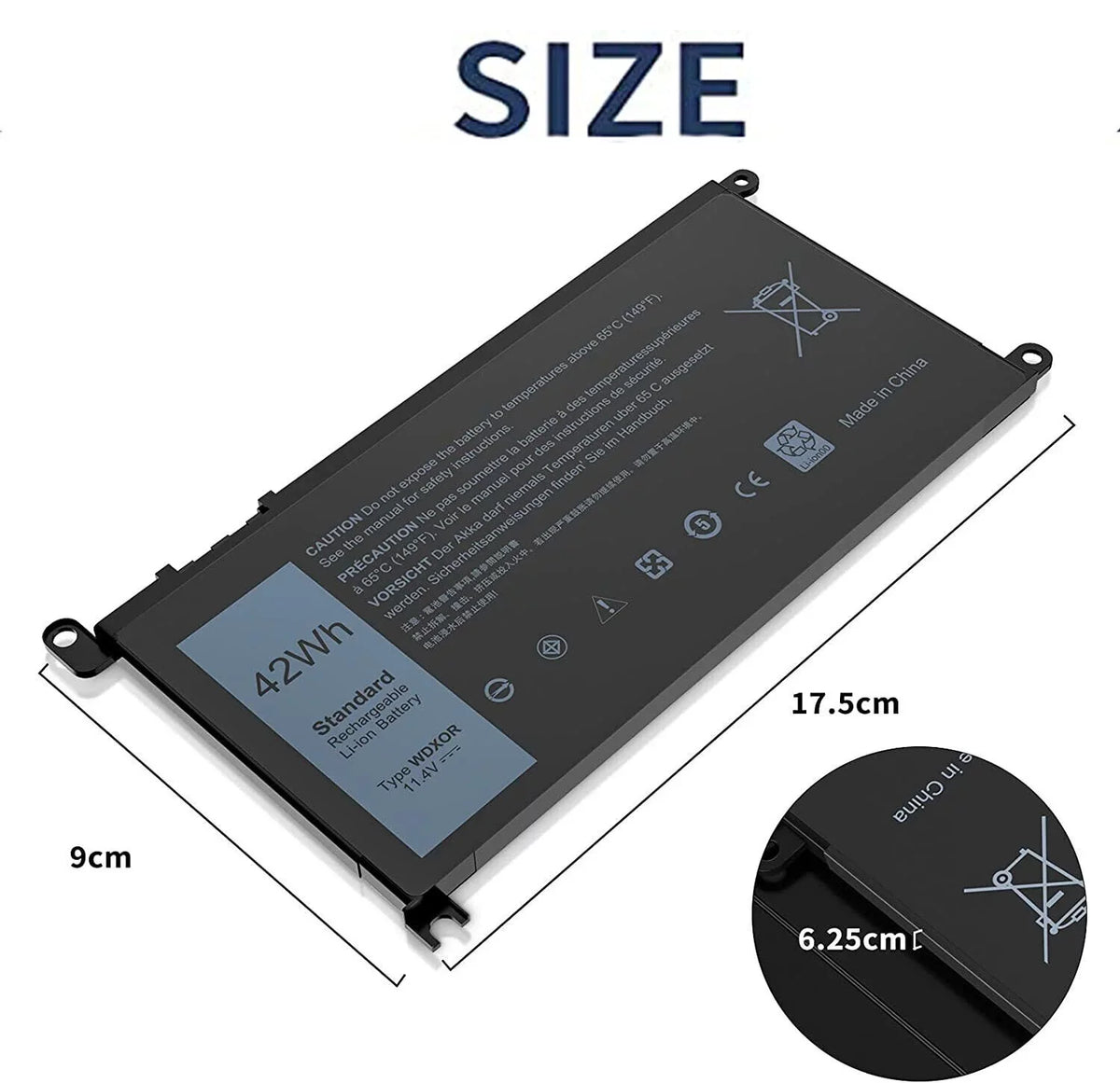 P69G P75F 5568 13 15 7368 DELL WDX0R 5567 WDXOR For Battery Inspiron 7569 5368