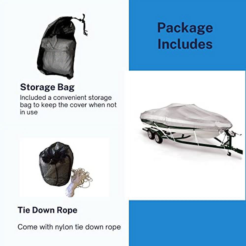 Waterproof Duty Pro-Style & 12ft-14ft to Heavy V-Hull Boats, Bass Savvycraft Long, Fish 12'-14', fits up Polyester Ski Beam 68" Marine Boat Cover Boats Grade Runabouts,