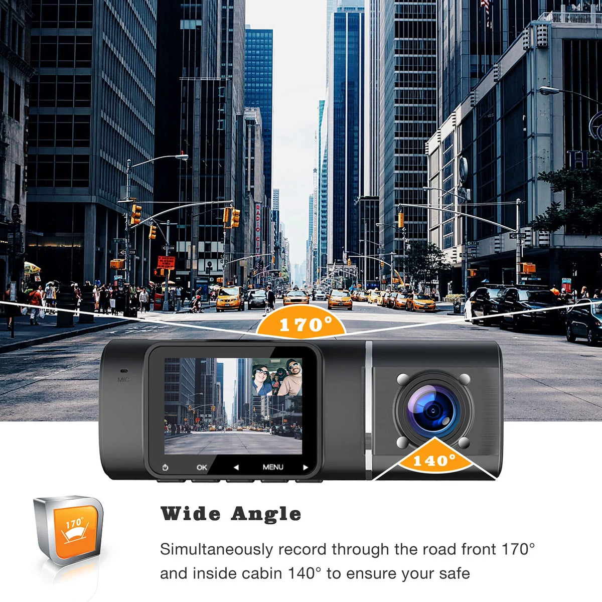Camera Black Car Night and Vision Cam Front TOGUARD FHD Dash 1080P 720P HD Inside, IR