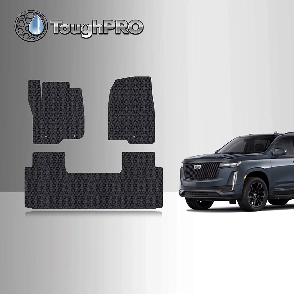 Mat (Made All - - USA) Heavy in Compatible Floor + Duty (Front with 2nd TOUGHPRO ESV Cadillac - Accessories Row 2021 Set - Escalade Weather Row)