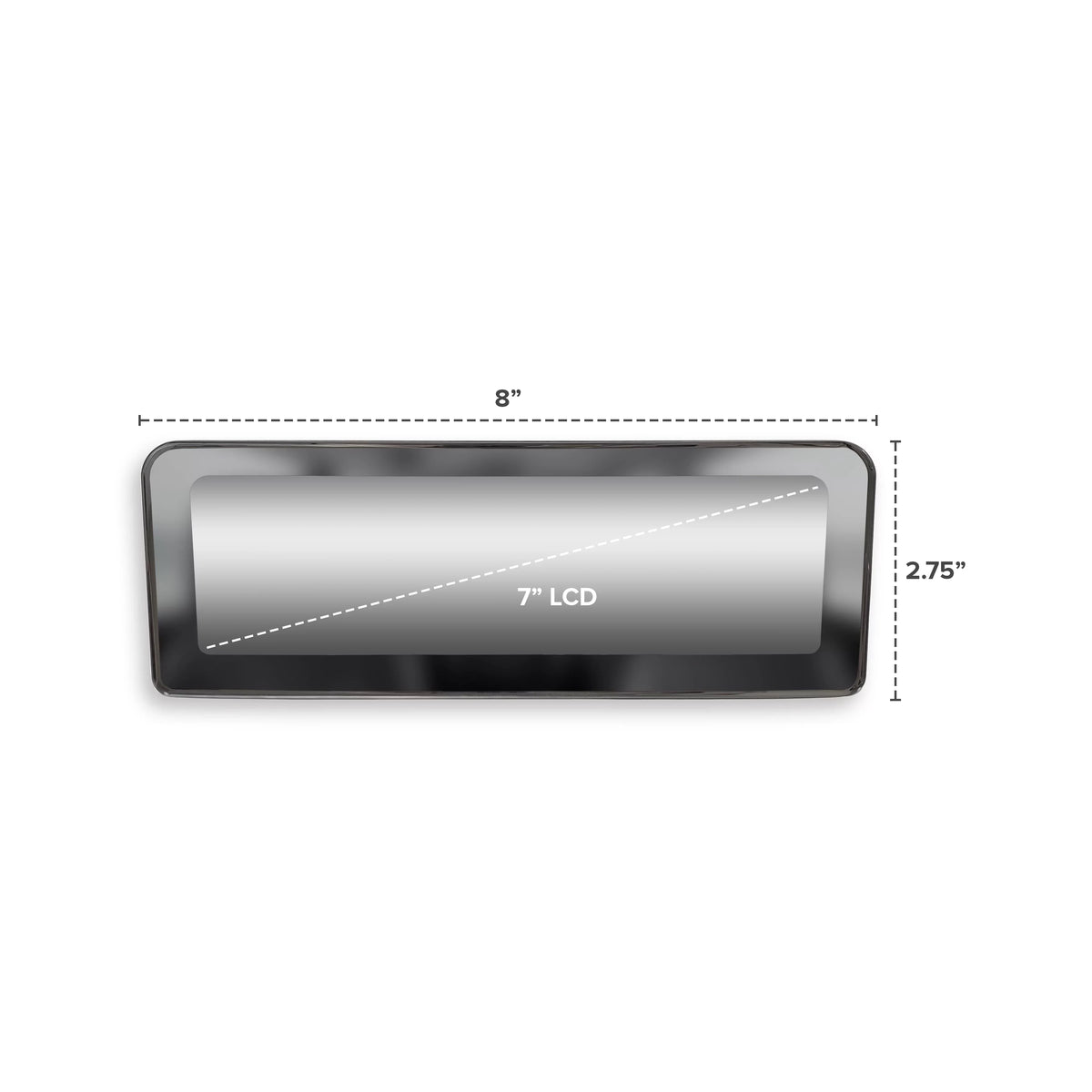 Display, 7" Master LCD View Tailgaters Enhanced Universal Video Visibility Mirror Rear Inputs 4 & Frameless with