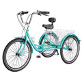 NAIZEA Men, Exercise Adult Outdoor Activities Tricycle, for Shopping 3 Basket 7 with Cruise Wheel Seniors, for 20" Large Trike Picnic Bikes Women, Speed