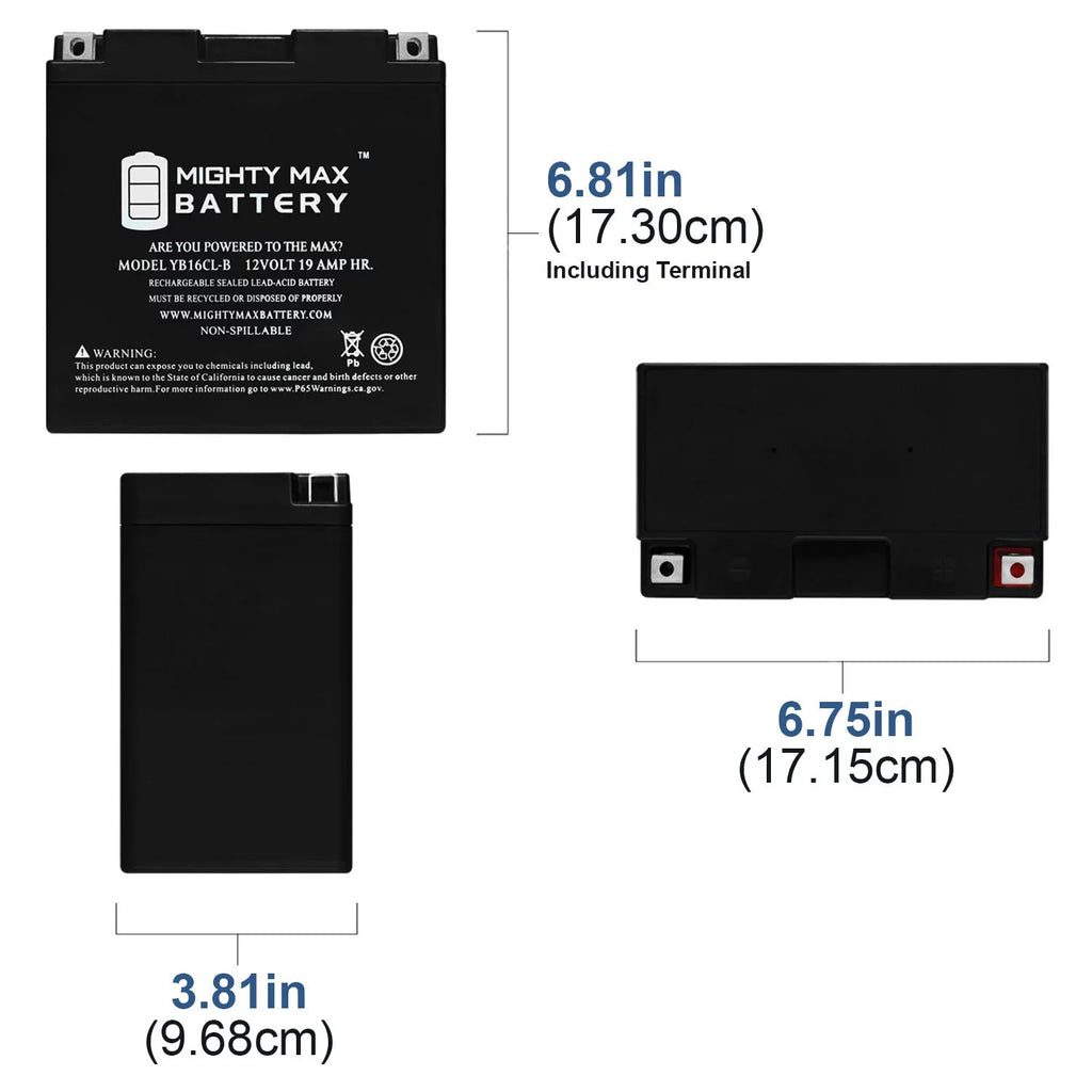 2012) - for 19AH Yamaha 12V (2009 1800cc FX, Battery FRZ YB16CL-B